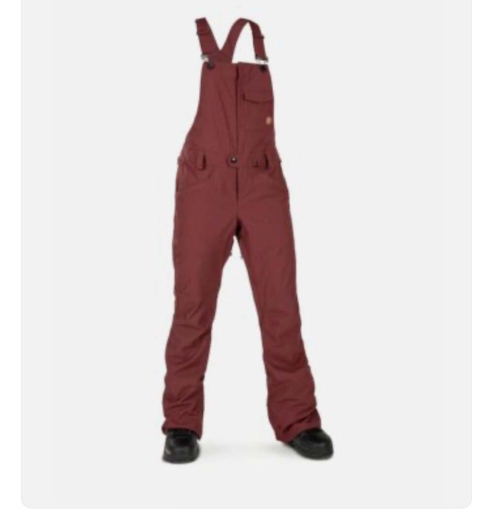 Volcom Swift Women’s Medium Burgundy Snow Bib Overalls Ski Snowboard Pants